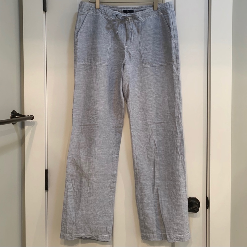 Wide leg striped pants